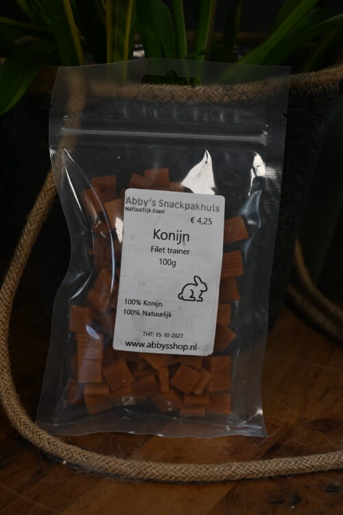 Konijn filet trainer 100g Konijn Filet zachte trainer stukjes 100g