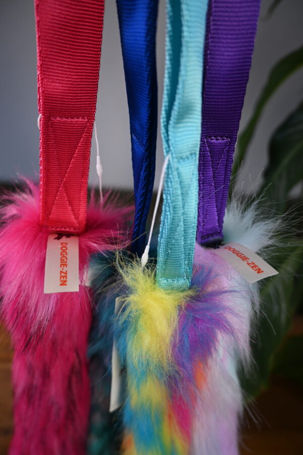 Bungee hondenspeelriem 180 cm met imitatiebont