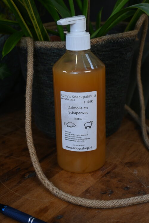 Zalmolie en Schapenvet 500ml Zalmolie en Schapenvet pompverpakking 500ml