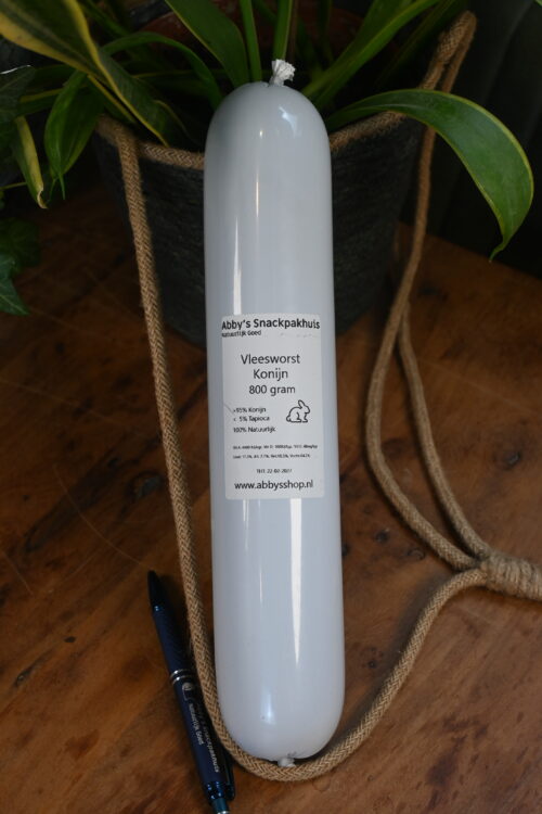 Konijn worst 800g Konijn gestoomde houdbare vleesworst 800 gram